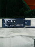 26/0281 immaculate ralph lauren green corduroy country trouser 36