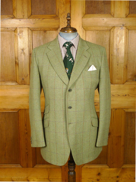 26/0271 immaculate bladen original green wp check tweed hacking jacket rrp £450 46 long