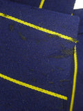 26/0284 wonderful vintage british navy blue / yellow stripe wool & cotton boating blazer 40 regular