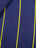 26/0284 wonderful vintage british navy blue / yellow stripe wool & cotton boating blazer 40 regular