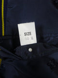 26/0284 wonderful vintage british navy blue / yellow stripe wool & cotton boating blazer 40 regular