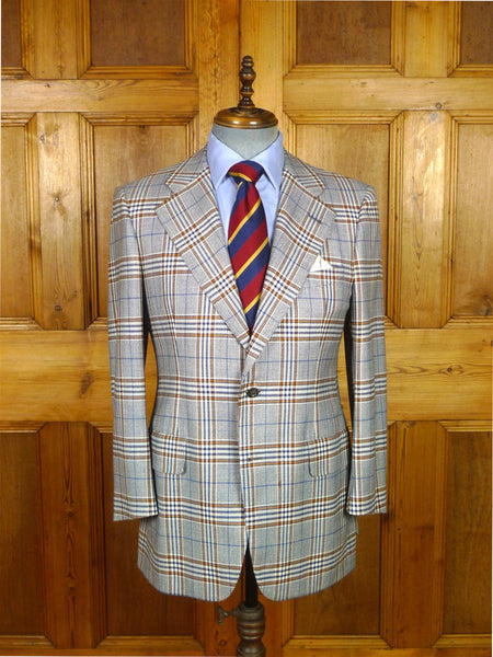 26/0285 beautiful vintage chester barrie for harrods grey bold check wool sports jacket blazer 40 regular