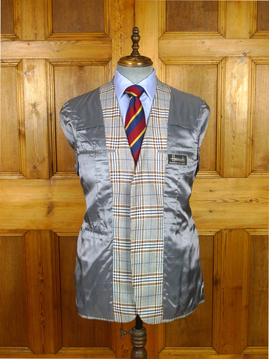 26/0285 beautiful vintage chester barrie for harrods grey bold check wool sports jacket blazer 40 regular