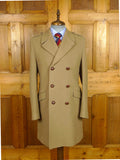 26/0295 vintage british warm style overcoat w/ leather buttons 36-38