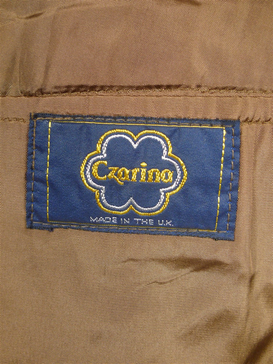 26/0295 vintage british warm style overcoat w/ leather buttons 36-38