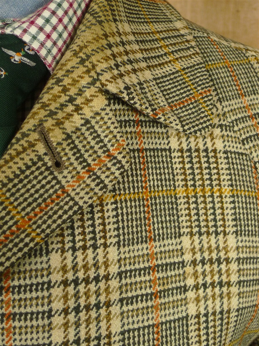 26/0290 fabulous vintage daks glen check tweed raglan coat overcoat 38-40
