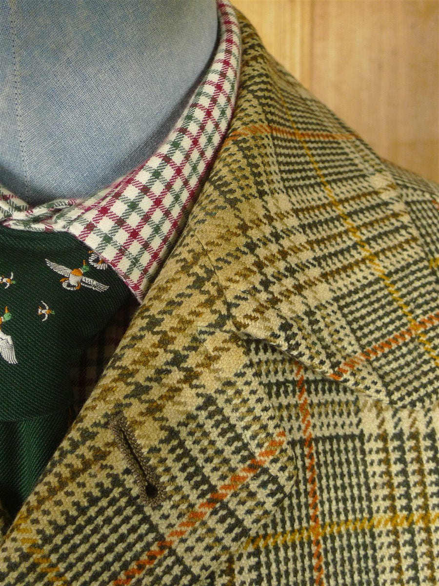 26/0290 fabulous vintage daks glen check tweed raglan coat overcoat 38-40