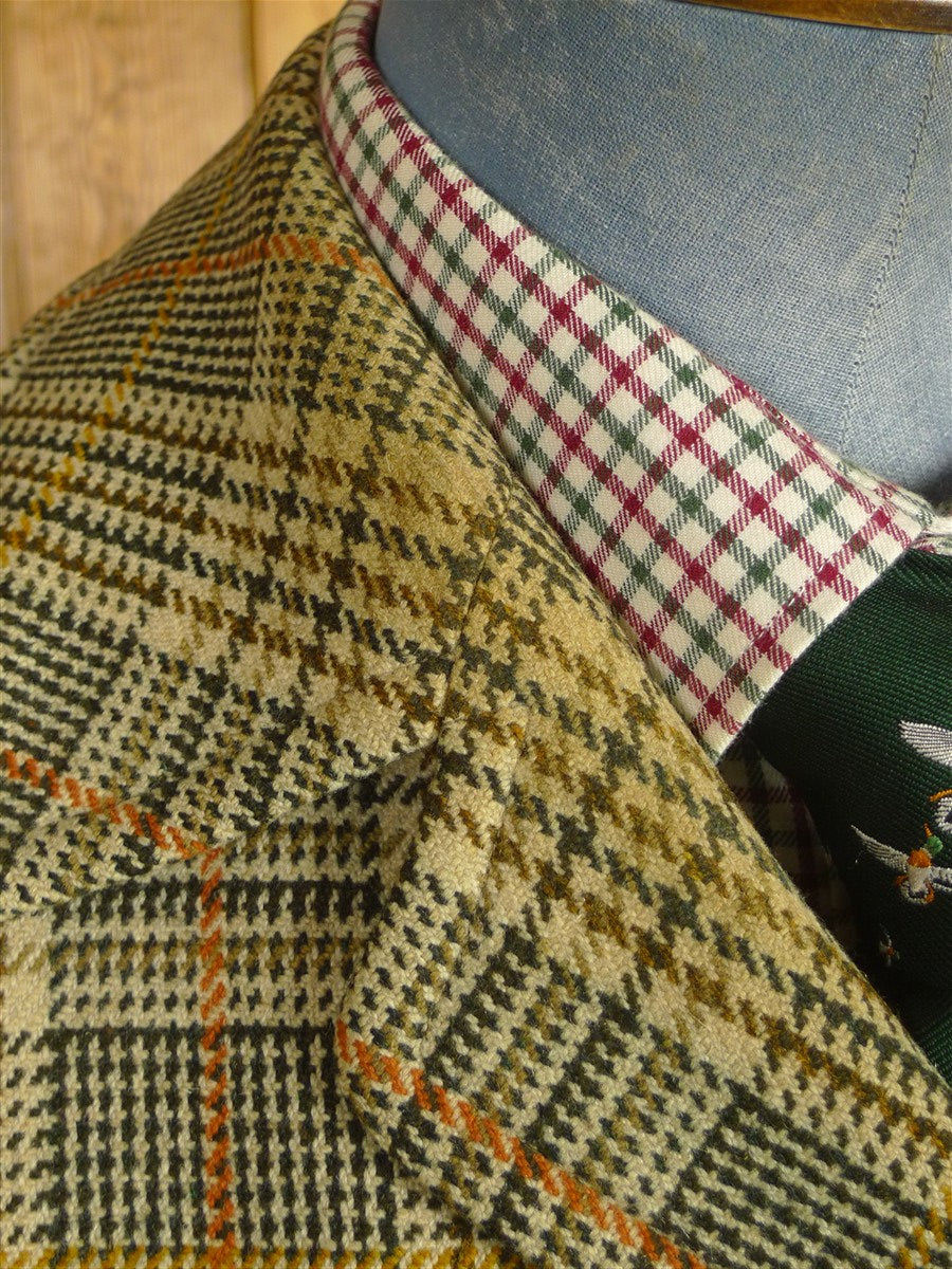 26/0290 fabulous vintage daks glen check tweed raglan coat overcoat 38-40