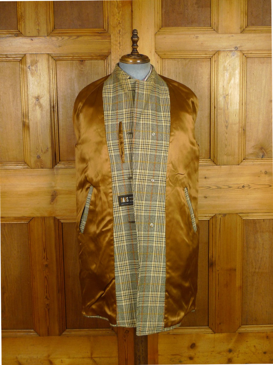26/0290 fabulous vintage daks glen check tweed raglan coat overcoat 38-40