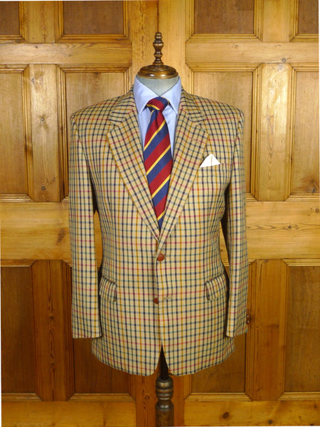 26/0286 immaculate vintage daks london house check wool sports jacket blazer w/ dd buttons 42 regular