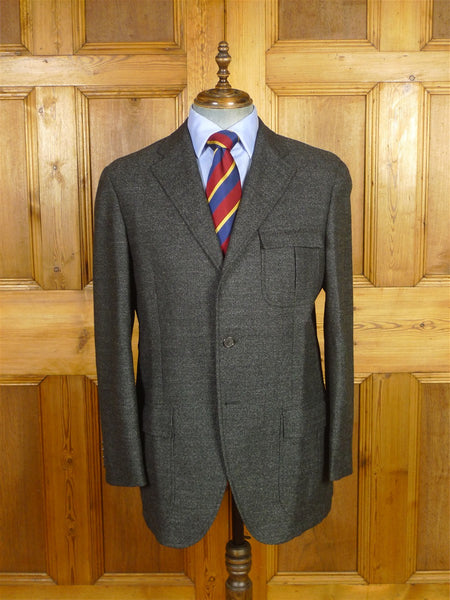 26/0288 immaculate 2009 gieves & hawkes savile row grey fine check wool blazer w/ horn buttons 44 regular