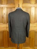 26/0288 immaculate 2009 gieves & hawkes savile row grey fine check wool blazer w/ horn buttons 44 regular