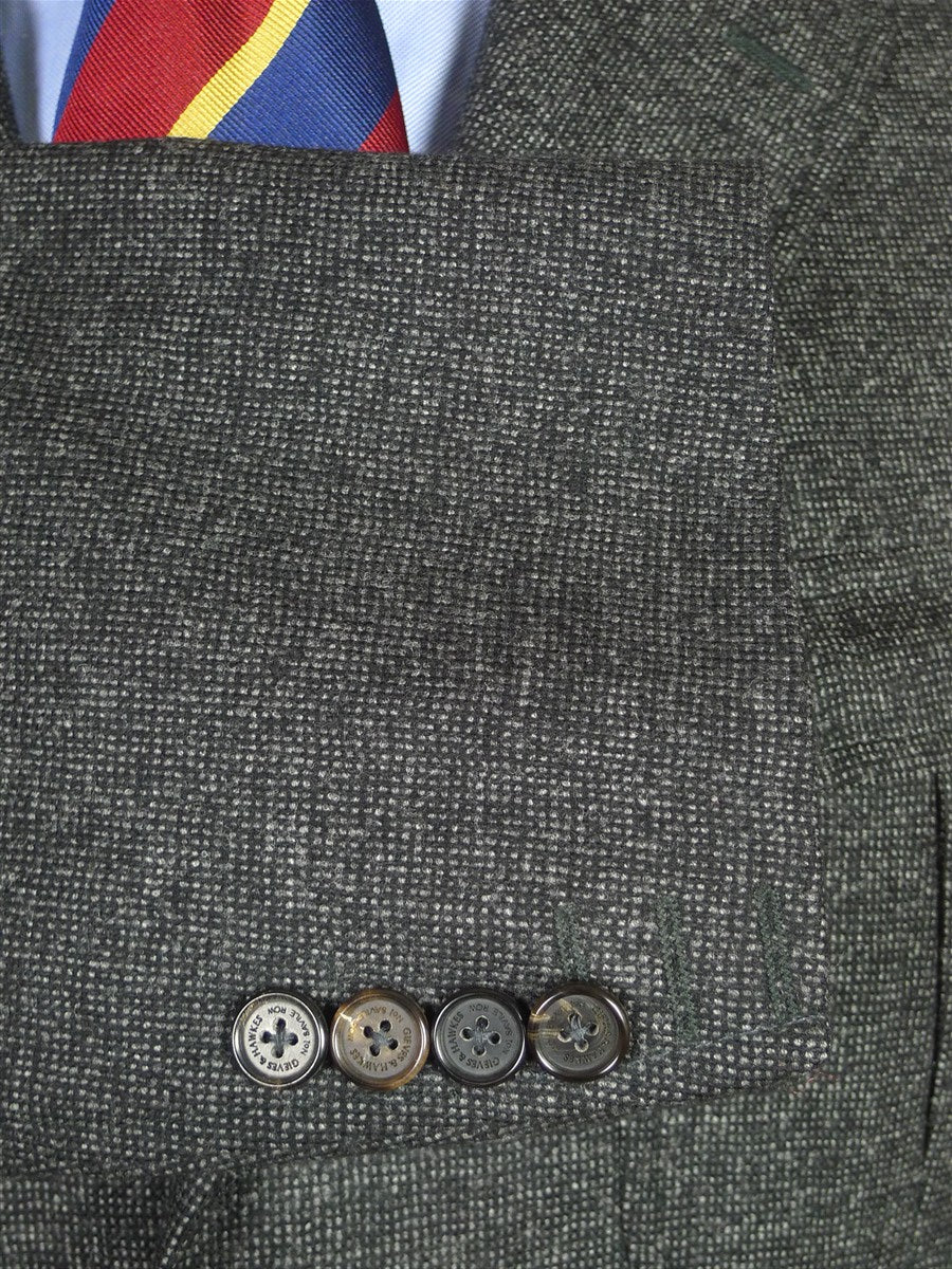 26/0288 immaculate 2009 gieves & hawkes savile row grey fine check wool blazer w/ horn buttons 44 regular