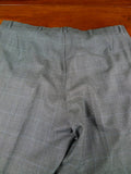 26/0300 vintage dege & skinner savile row bespoke grey / blue prince of wales check suit w/ 2 pair trs 44 long