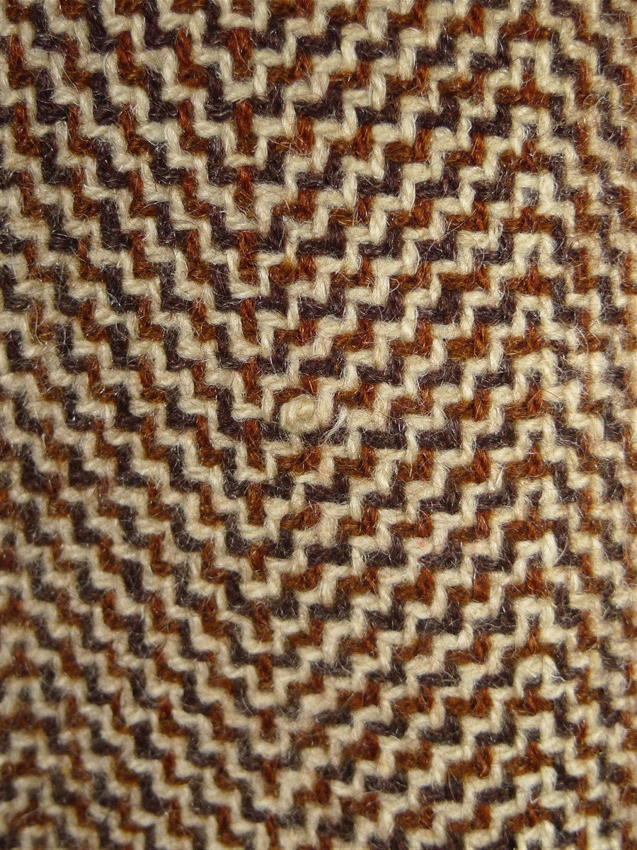 26/0318 fabulous genuine 1950s vintage very heavy brown d/b tweed coat overcoat w/ leather buttons 44-45