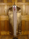 26/0318 fabulous genuine 1950s vintage very heavy brown d/b tweed coat overcoat w/ leather buttons 44-45