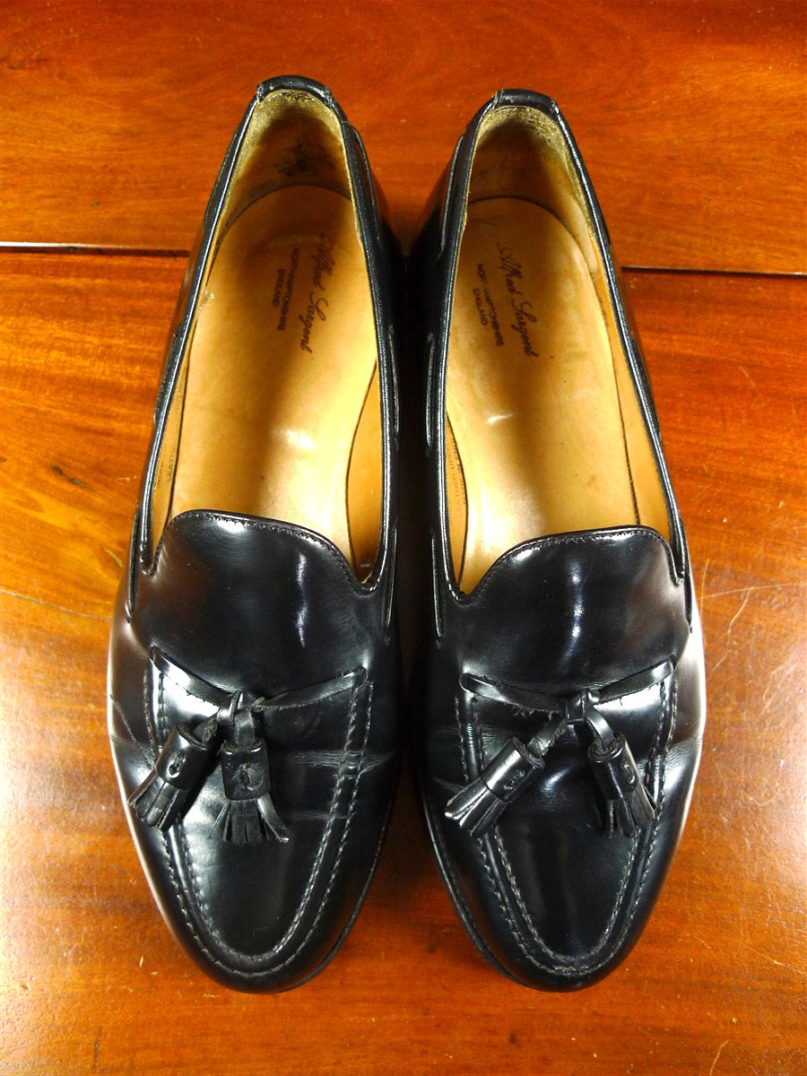 26/0342 alfred sargent black 'windsor' tassel loafer shoe uk 9
