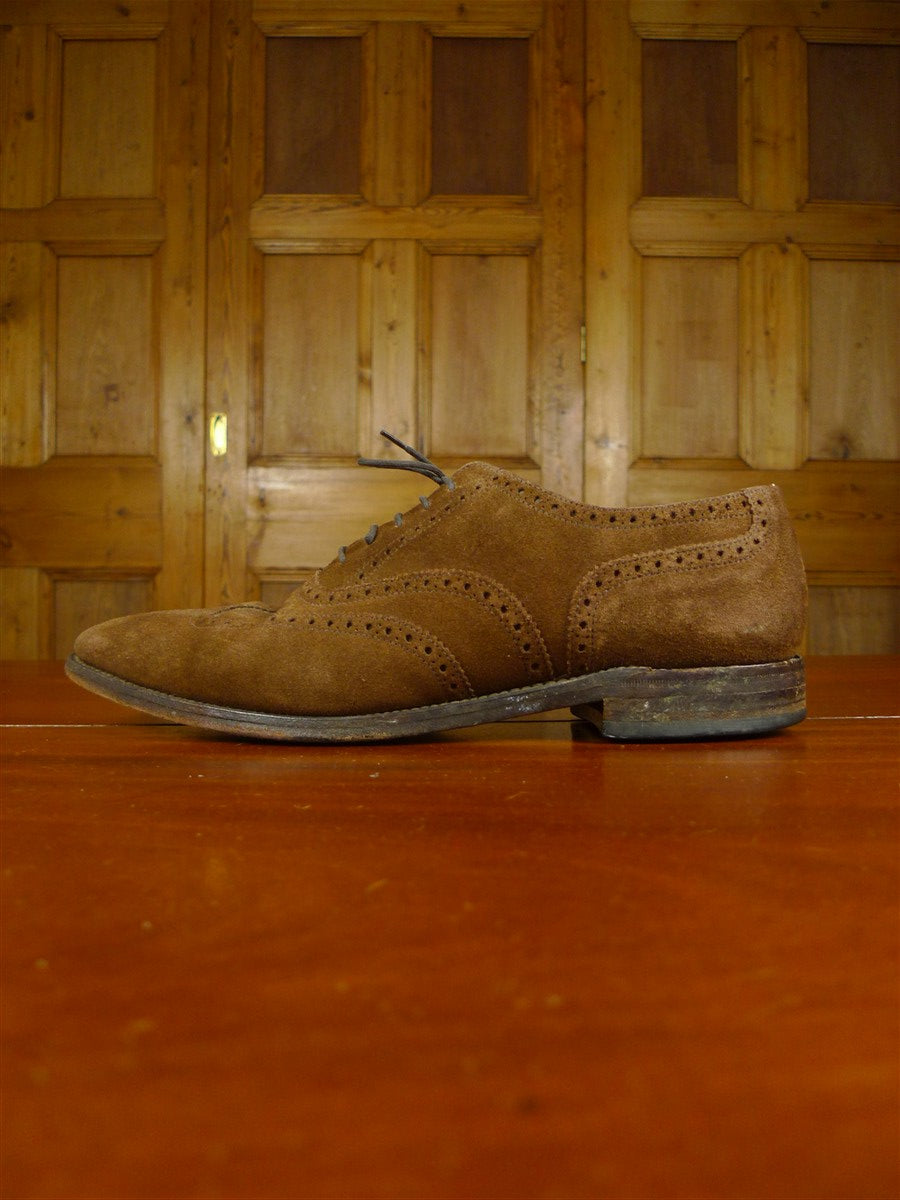26/0344 loake chestnut brown suede brogue lace-up shoe uk 9.5