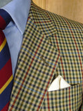 26/0350 near immaculate daks dd 100% wool house check lightweight sports jacket blazer 40 short
