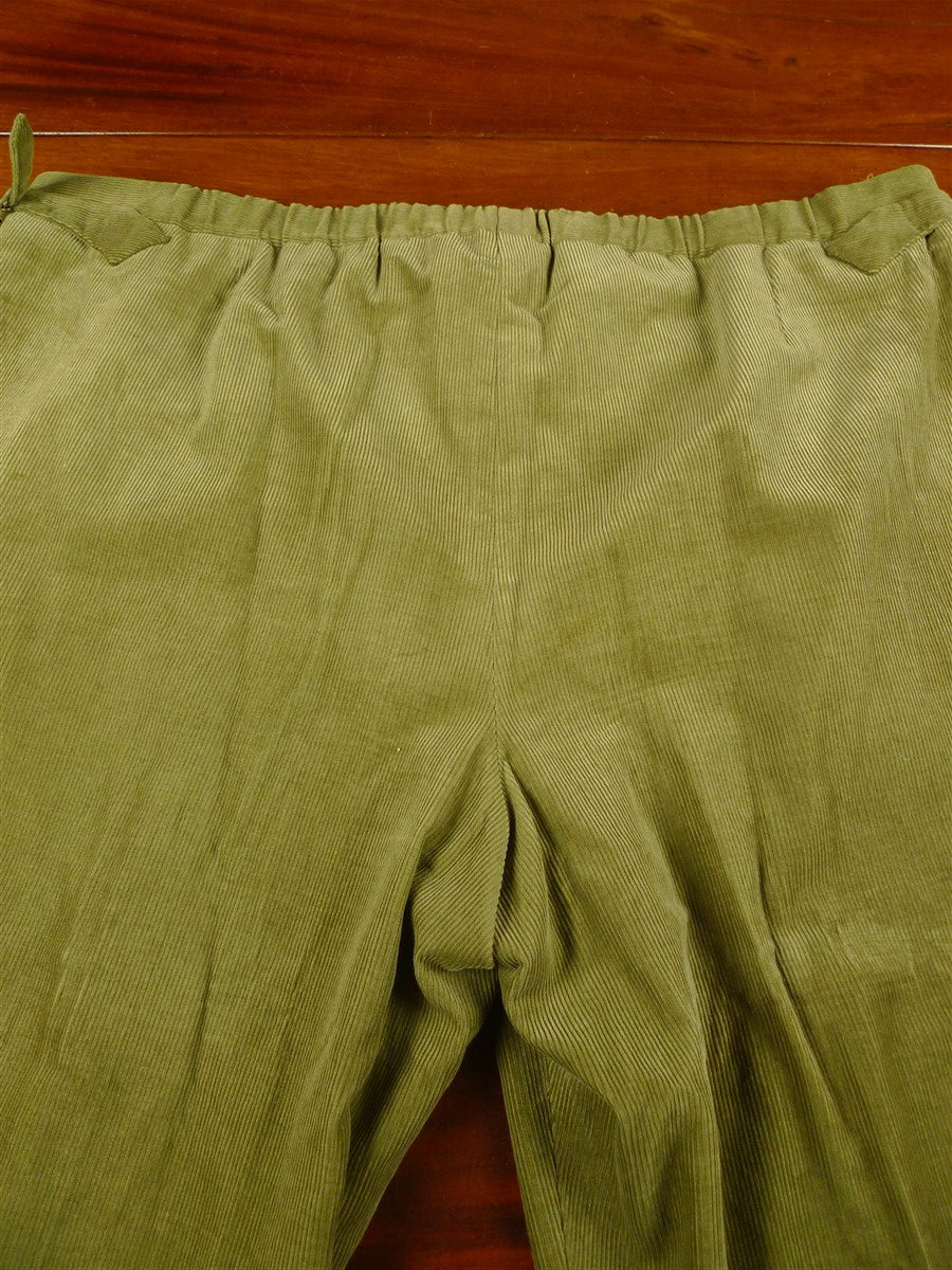 26/0352 immaculate fedro gaudenzi savile row bespoke khaki green / brown corduroy trouser 46 short