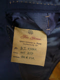 26/0347 immaculate gio genco mayfair italian bespoke super 150s & silk navy blue 3-piece suit 44 short