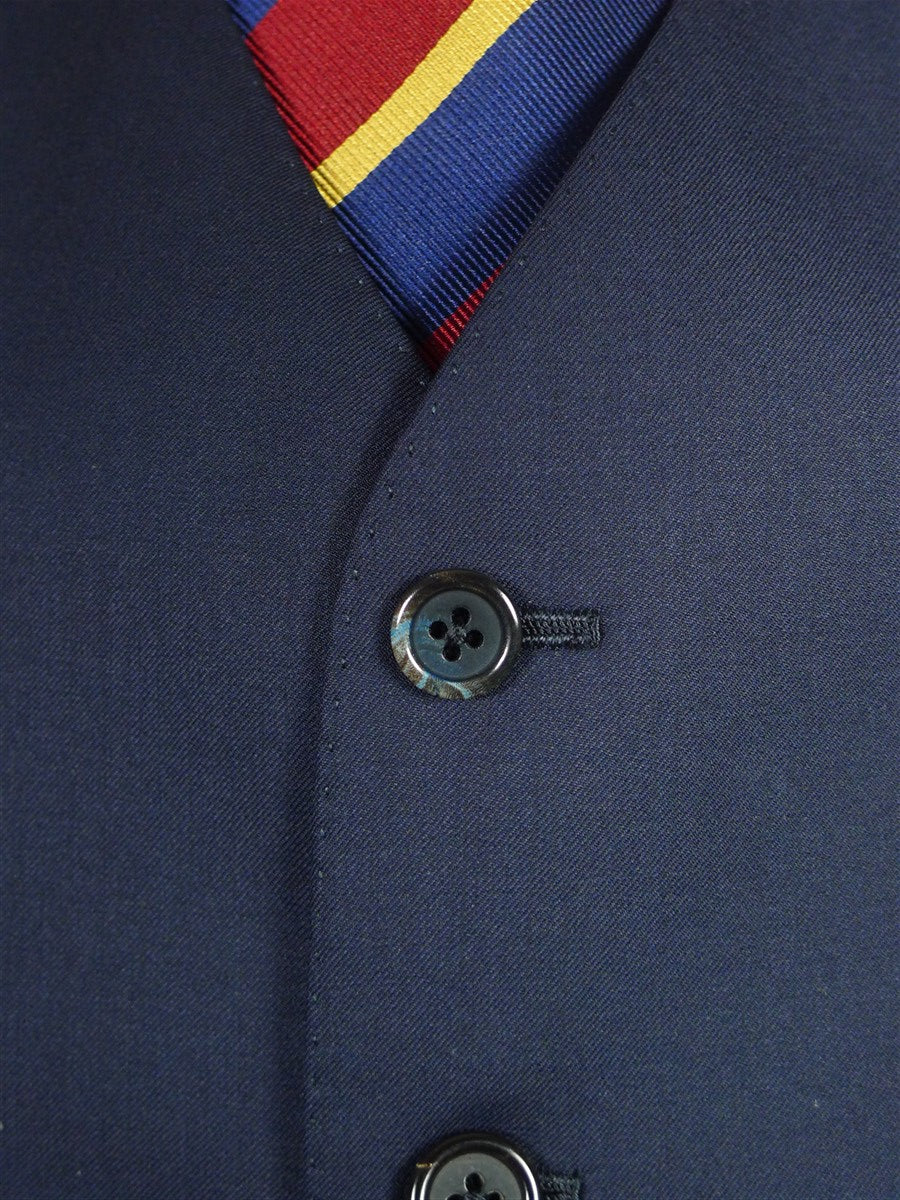26/0347 immaculate gio genco mayfair italian bespoke super 150s & silk navy blue 3-piece suit 44 short