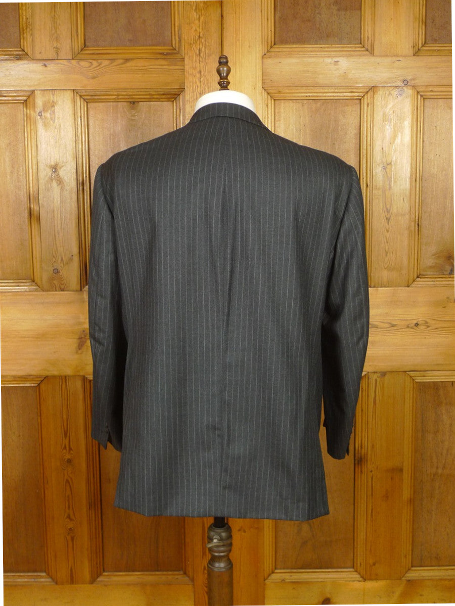26/0348 maurice sedwell 2005 savile row bespoke grey rope-stripe wool & cashmere d/b suit 45 short