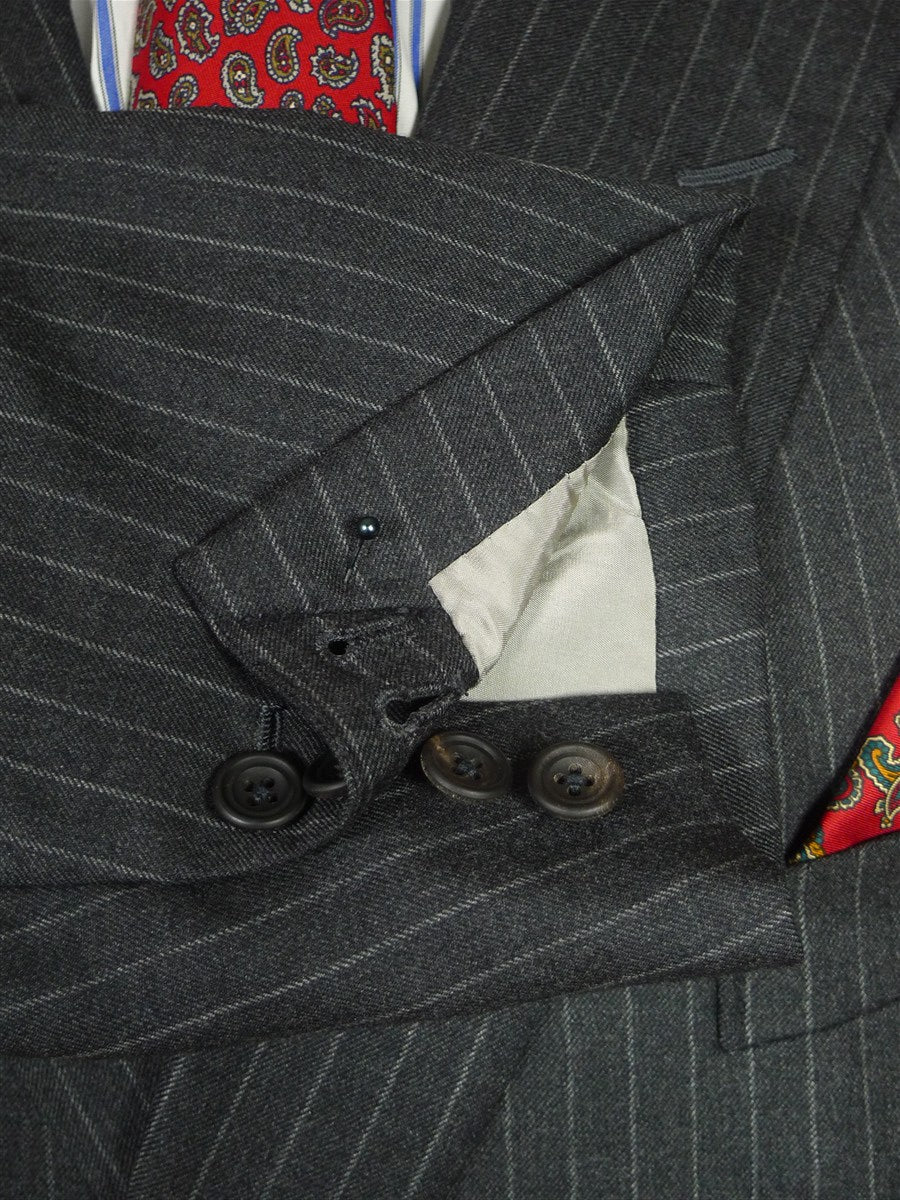 26/0348 maurice sedwell 2005 savile row bespoke grey rope-stripe wool & cashmere d/b suit 45 short