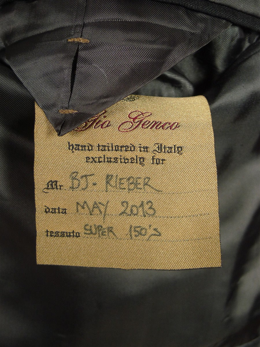 26/0364 immaculate gio genco mayfair 2013 italian bespoke charcoal grey fine herringbone wool morning coat 42 short to regular