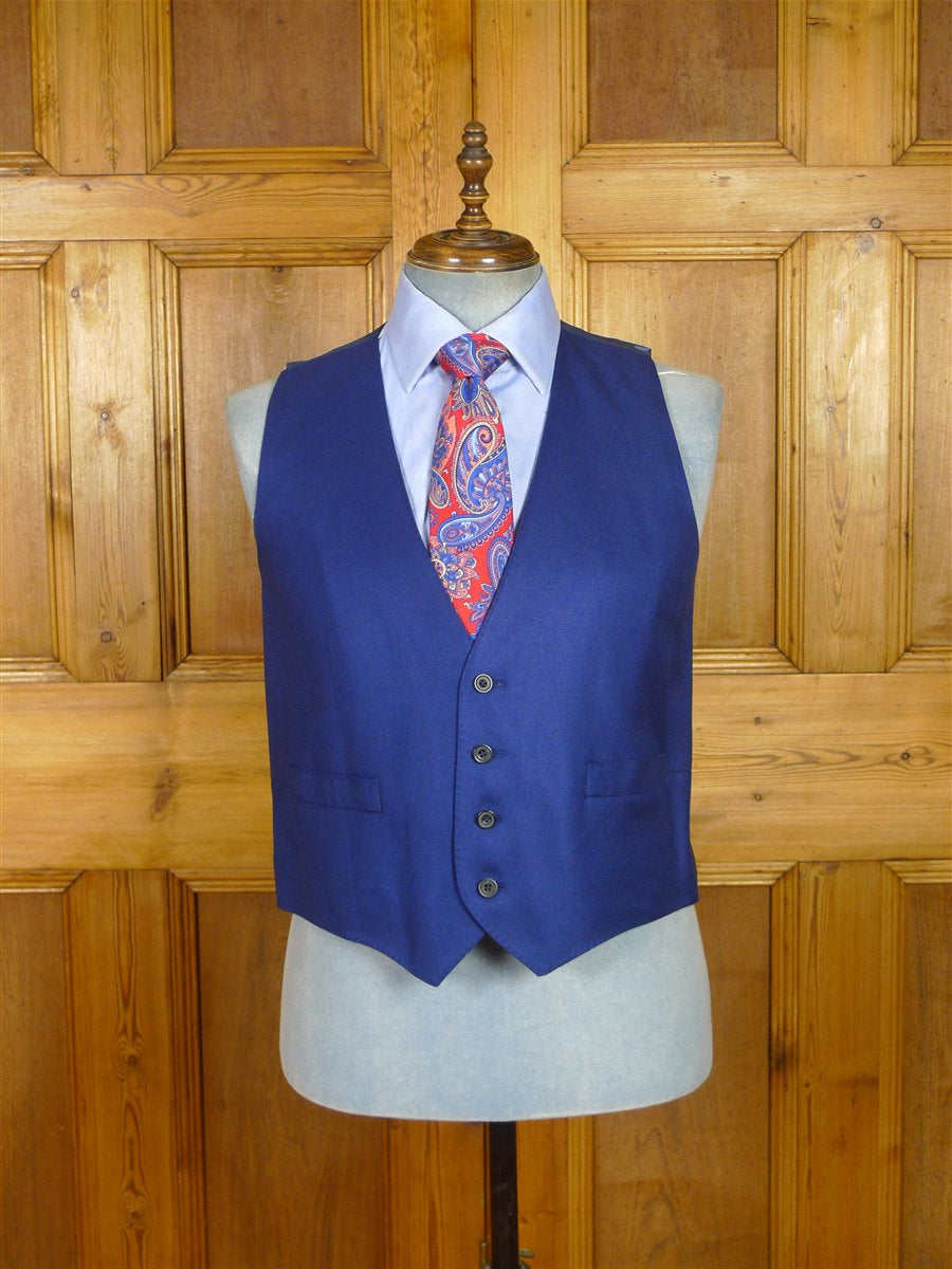 26/0366 immaculate oliver brown chelsea mtm blue wool & cashmere 3-piece suit (rrp £2000) 41 short