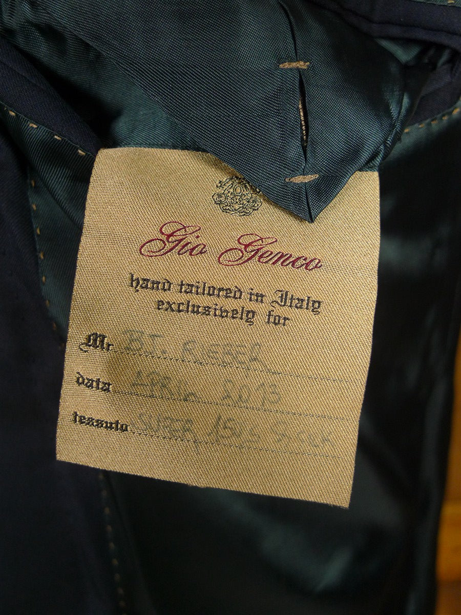 26/0372 immaculate gio genco mayfair italian bespoke navy blue super 150s luxury wool 3-piece suit 41 regular
