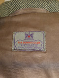 26/0398 genuine 1940s vintage heavyweight grey herringbone tweed full-length overcoat coat 41-42