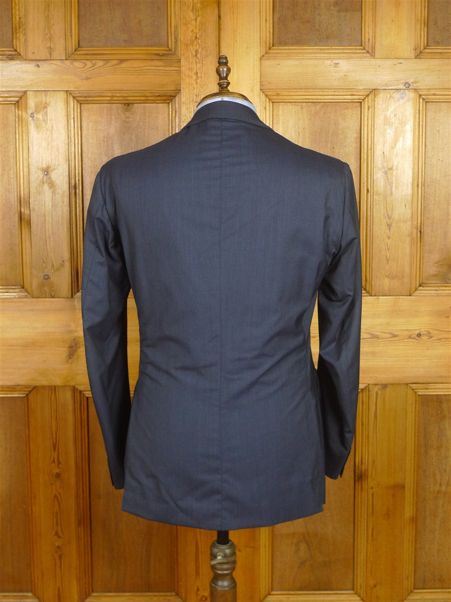 26/0389 lh napoli 2011 italian bespoke blue luxury wool suit w/ horn buttons 42-43 regular to long