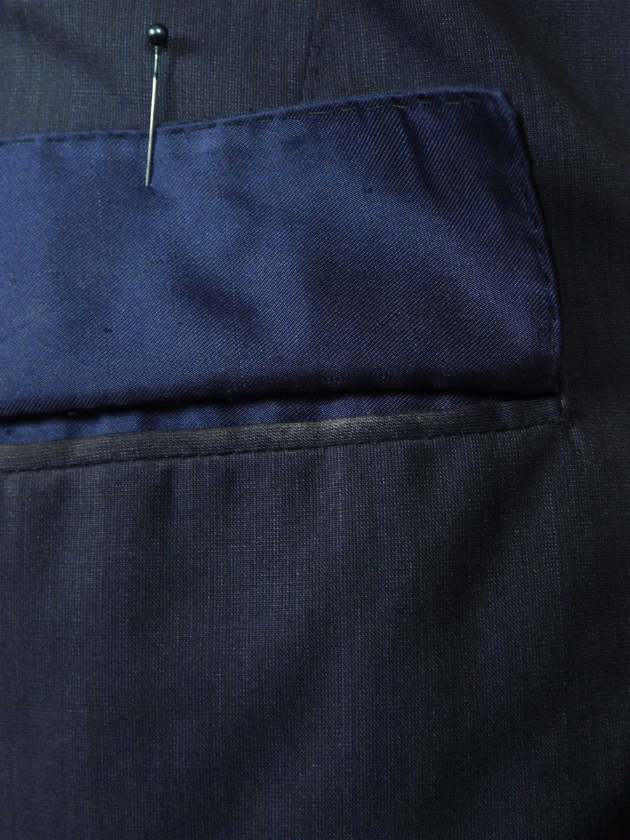 26/0389 lh napoli 2011 italian bespoke blue luxury wool suit w/ horn buttons 42-43 regular to long