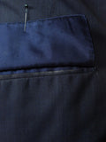 26/0389 lh napoli 2011 italian bespoke blue luxury wool suit w/ horn buttons 42-43 regular to long
