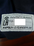 26/0389 lh napoli 2011 italian bespoke blue luxury wool suit w/ horn buttons 42-43 regular to long