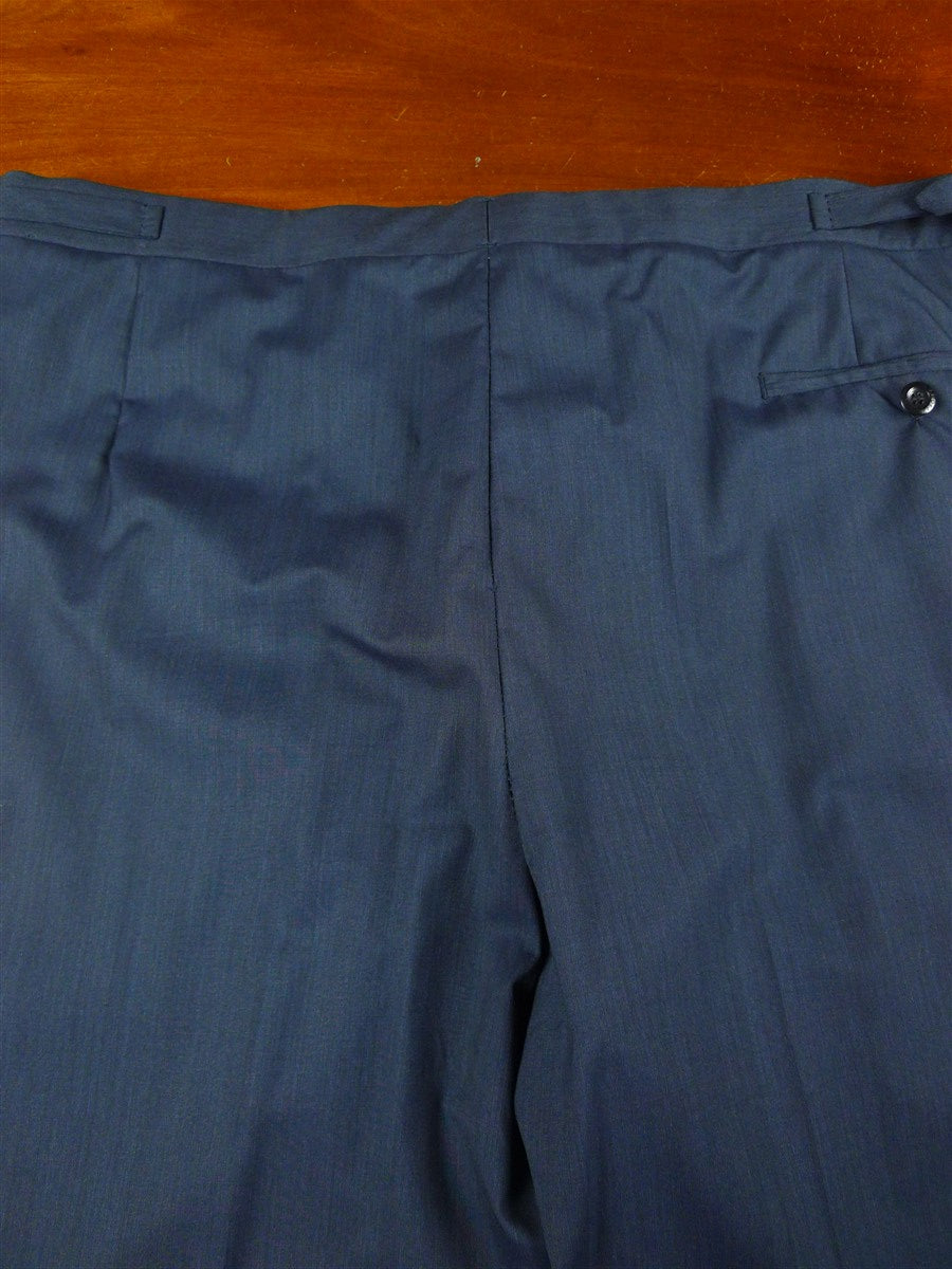 26/0389 lh napoli 2011 italian bespoke blue luxury wool suit w/ horn buttons 42-43 regular to long