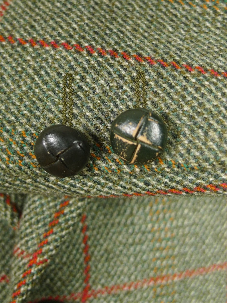 26/0393 near immaculate bladen supasax green / red wp check norfolk style tweed sports jacket 38 short