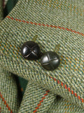 26/0393 near immaculate bladen supasax green / red wp check norfolk style tweed sports jacket 38 short