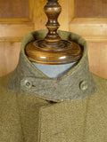 26/0414 immaculate john g hardy heavyweight green keepers tweed hacking jacket w/ ghillie collar 40-41 long