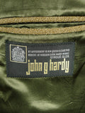 26/0414 immaculate john g hardy heavyweight green keepers tweed hacking jacket w/ ghillie collar 40-41 long