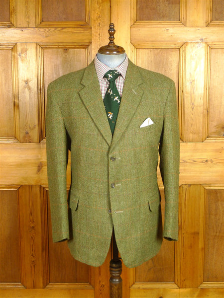 26/0426 near mint p&j haggart of aberfeldy green wp check tweed jacket 48 regular to long