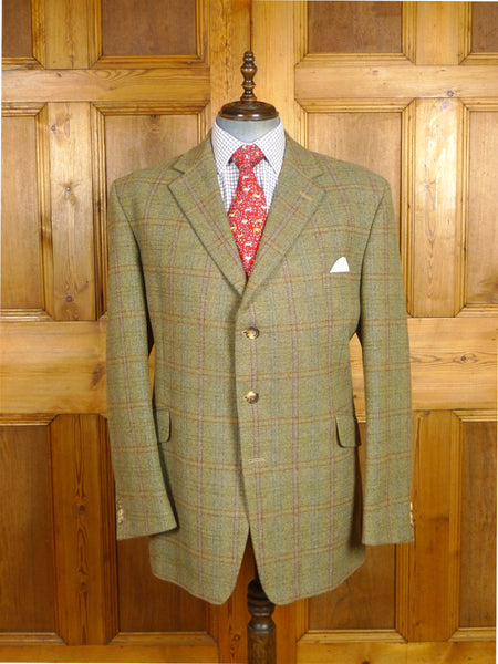 26/0436 mint unworn bladen original 100% lambswool green wp check tweed jacket (rrp £495) 50 regular