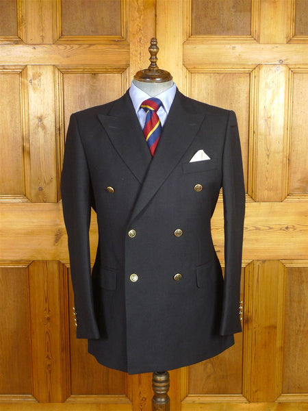 26/0441 mint magee navy blue worsted d/b blazer w/ burgundy linings (rrp £300) 42 regular