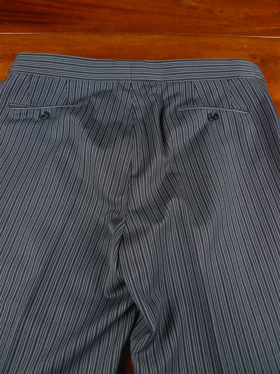 26/0464 immaculate magee masonic black herringbone waistcoat & 'cashmere stripe' morning trouser suit 44-45 regular