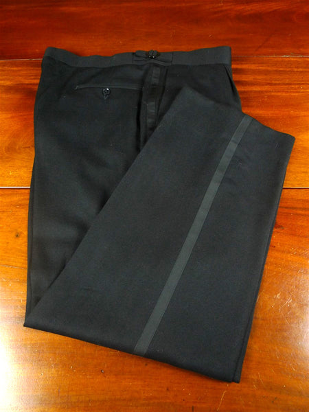26/0455 immaculate quality modern black barathea wool evening trouser 34-38