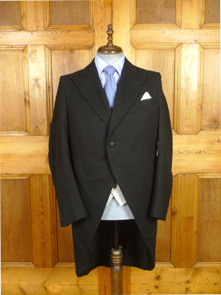 26/0470 vintage 1930s german tailor black wool morning coat 42 regular to long