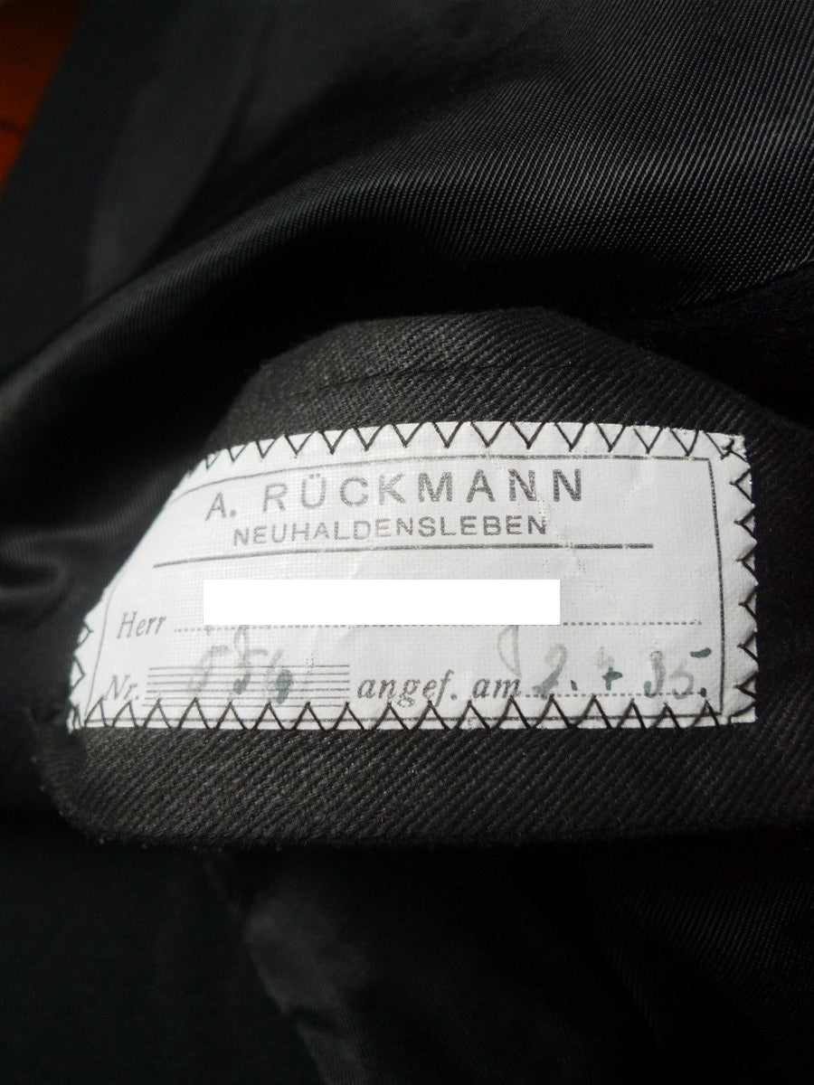 26/0470 vintage 1930s german tailor black wool morning coat 42 regular to long