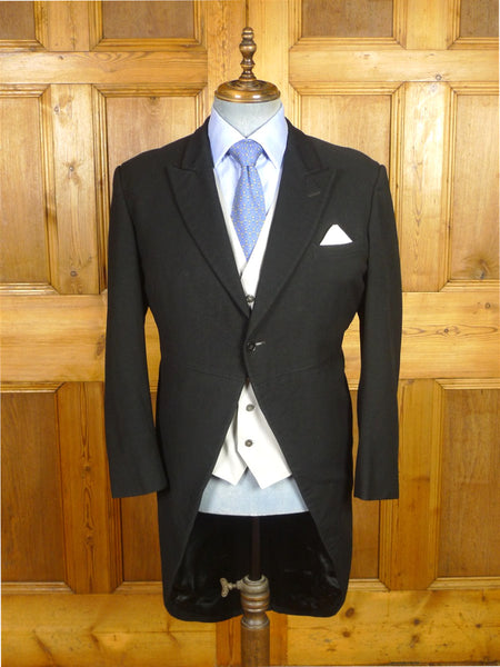 26/0471 vintage 1950s british tailor black wool morning coat 39 regular