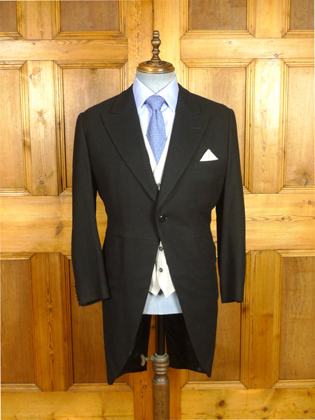 26/0472 vintage 1950s spanish tailor black wool morning coat 40 short